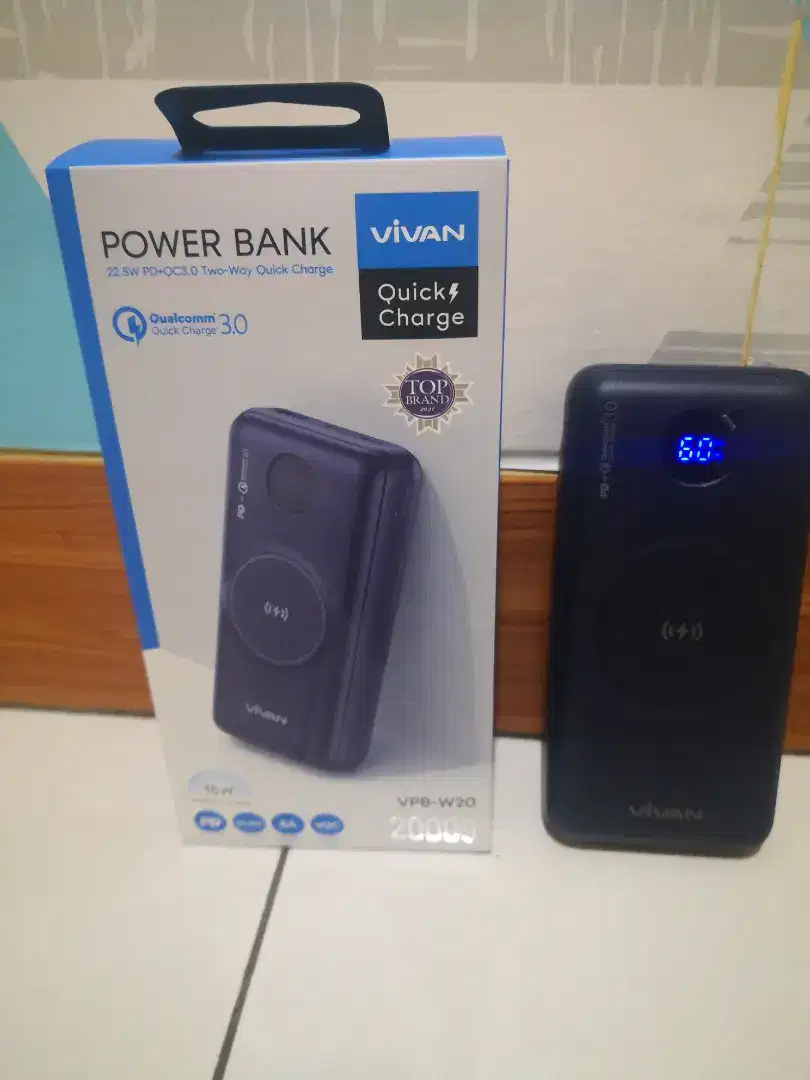 Power Bank Vivan 20000 Mah Wireless Charging