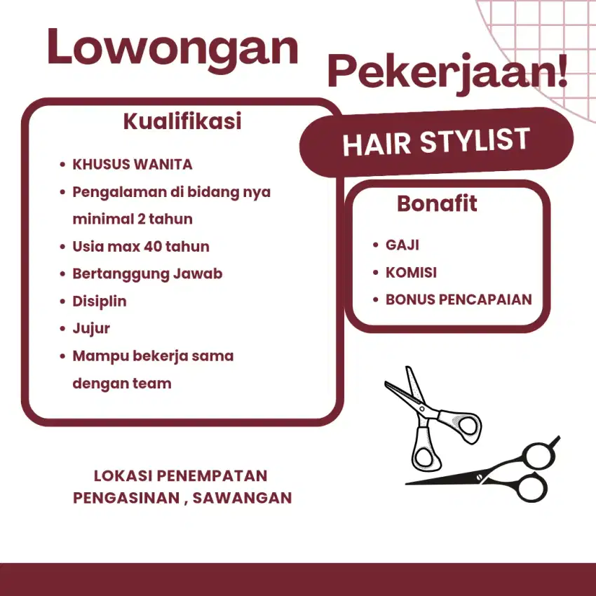 Lowongan hair stylish