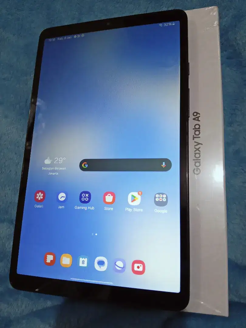 Samsung galaxy Tab A9 4+4/64 gb fullset baru 1 minggu