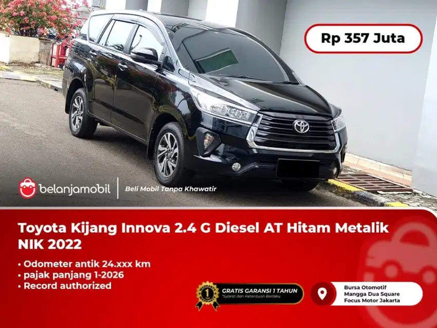 [ PAJAK 1-2026 ] Toyota Kijang Innova 2.4 G Diesel AT Hitam 2022/2023