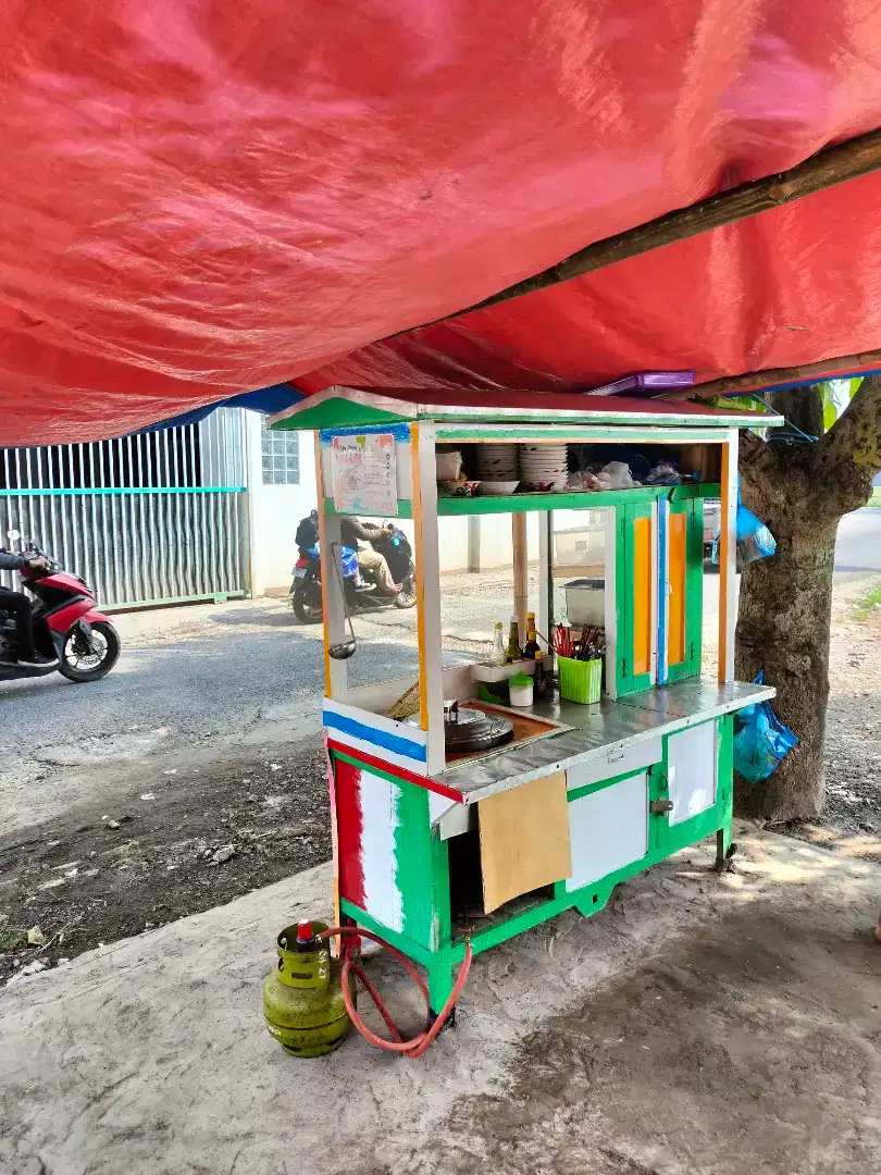 Dijual Gerobak + Tenda + Peralatan lengkap