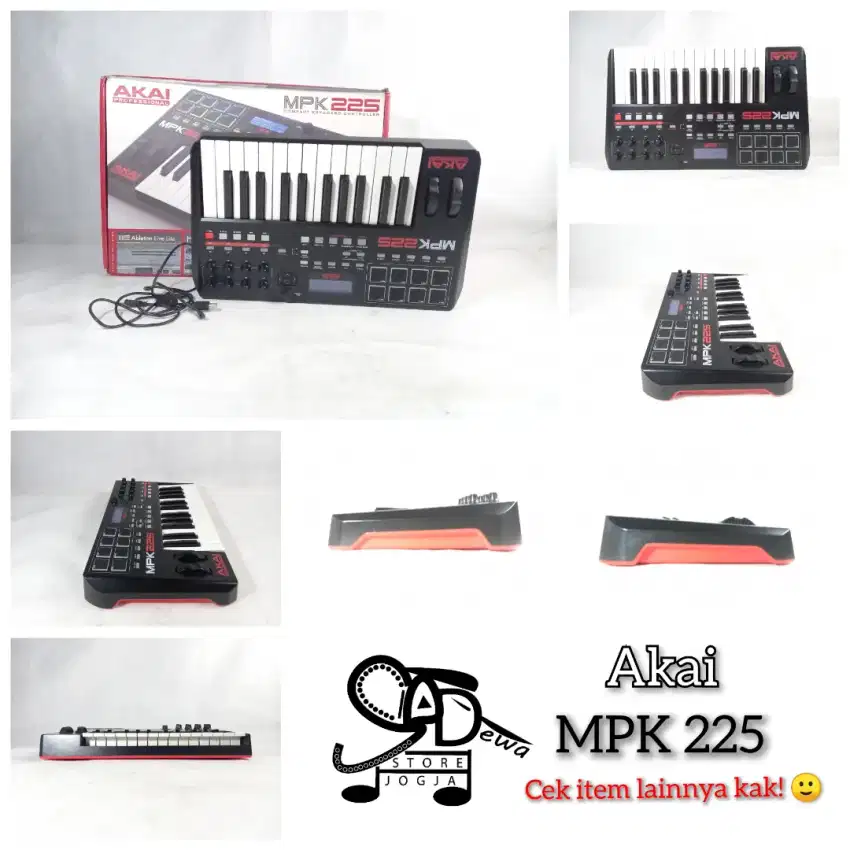 AKAI MPK 225 MIDI CONTROLLER FULL SIZE 25 KEYS CONTROLER bkn mini