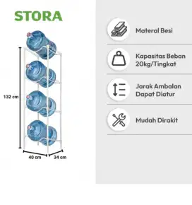 Dijual rak susun galon + 3 galon aqua kosong