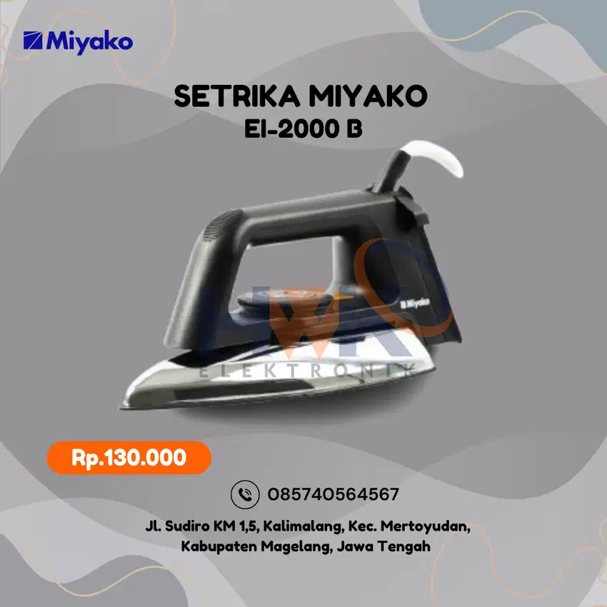 Setrika Miyako EI-2000B EI2000B Gosokan Dry iron EI 2000 B Classic