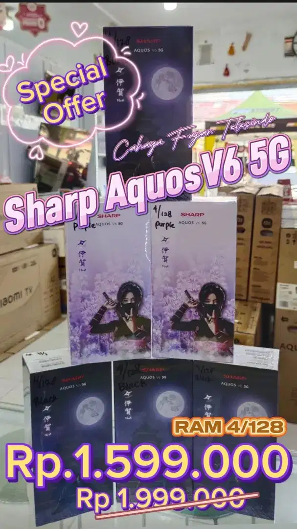 Sharp Aquos V6 5g ram 4 128 nfc new segel bergaransi resmi