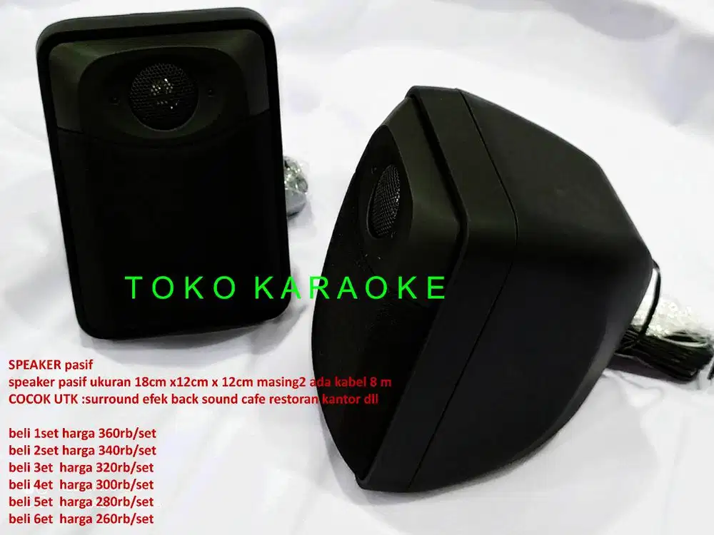 SPEAKER pasif speaker pasif ukuran 18cm x12cm x 12cm masing2 ada kabel
