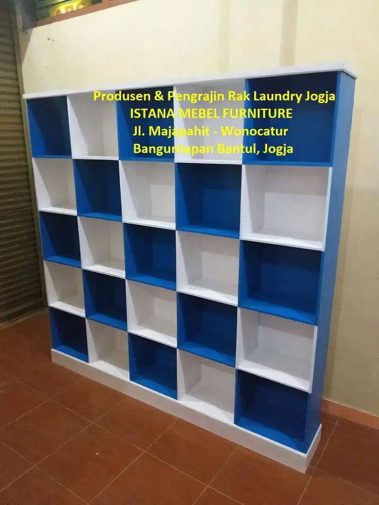 Almari Lemari Rak Toko Kios Laundry Loundry Londry Buku Kotak Kayu #SD