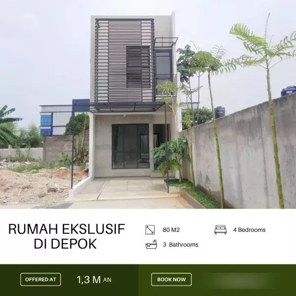 Rumah Dijual 2 Lantai di Depok KPR Syariah Tanpa Bank Surat SHM