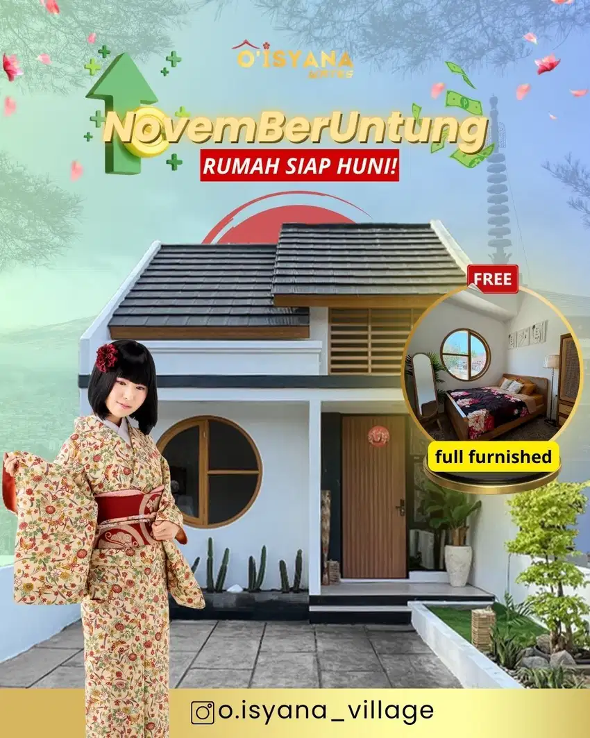 Rumah Siap Huni Murah Jogja Ada Taman Bermain Desain Jepang