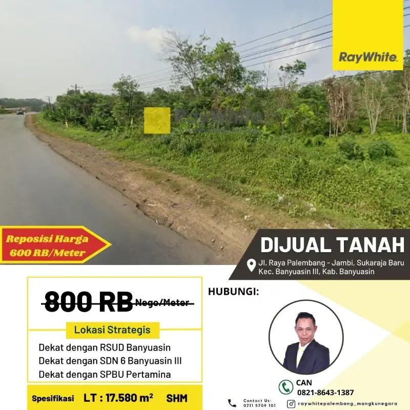 DIJUAL TANAH palembang jambi km 50