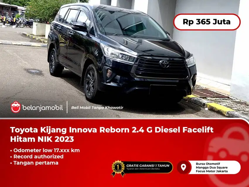 [KM 17RB] Toyota Kijang Innova Reborn 2.4 G Diesel Facelift Hitam 2023