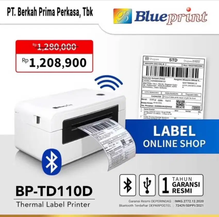 printer thermal merk blueprint type BP-TD110D