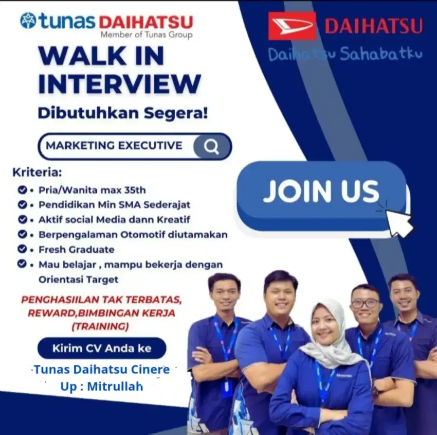 Lowongan Kerja Salesman / Salesgirl Daihatsu