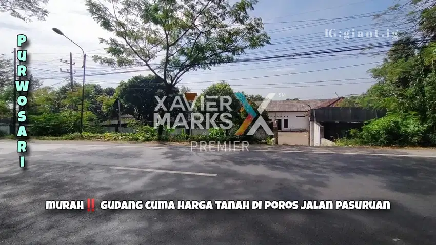 Tanah di Jalan poros Purwosari Pasuruan Jatim Dijual Murah