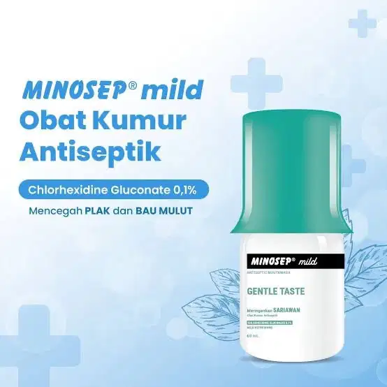 Minosep MILD Obat Kumur Antiseptik 60ml 1 botol Chlorhexidine 0,1%