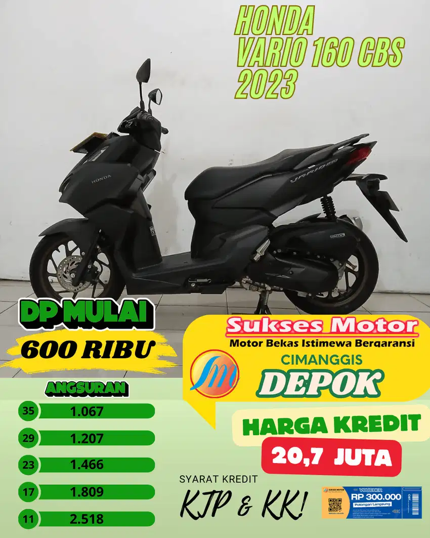 HONDA VARIO 160 CBS TAHUN 2023 JUAL CEPAT CASH CREDIT DP MULAI 600 RB