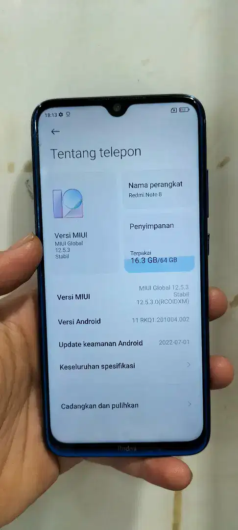 Xiaomi note 8 4/64 mulus fullset