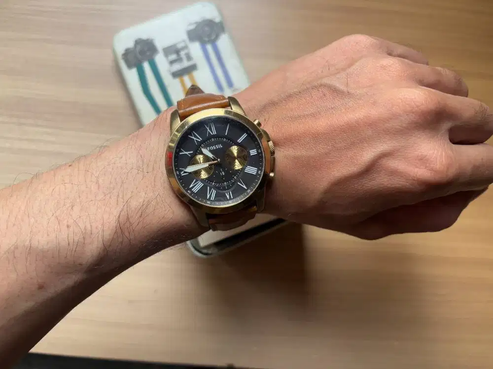 Jam Tangan Pria Fossil FS5297, Coklat, Bagus