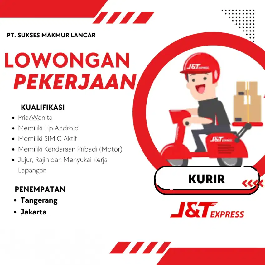 LOWONGAN SPRINTER/KURIR JNT