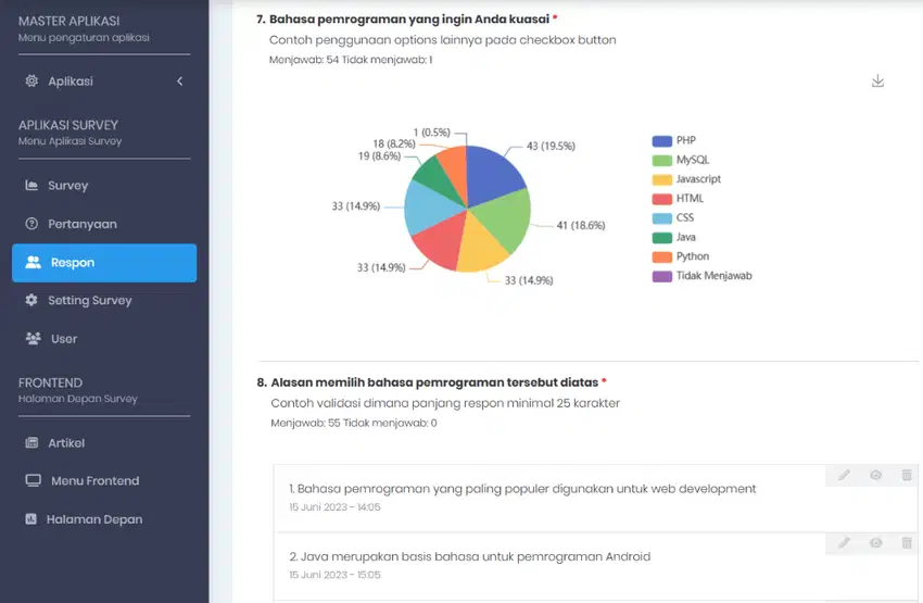 Software Survey Hasil Kepuasan Pelanggan Online Berbasis Web