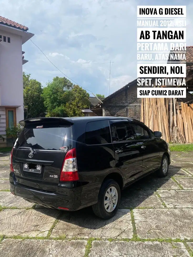 dijual mobil bekas kijang innova tipe G solar 2012