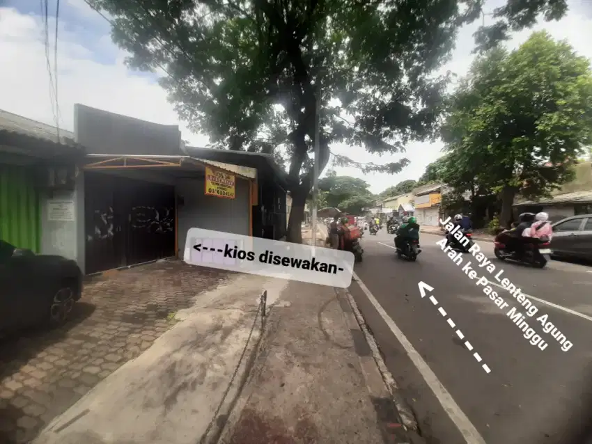 Disewakan Kios 200 meter dari Stasiun Kereta Lenteng Agung