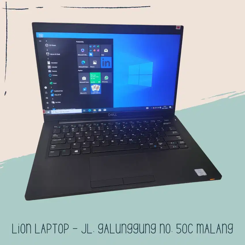 Core i7 Gen-8 RAM 8GB/256GB SLIM Mulus Dell Latitude 7390 [09|01]