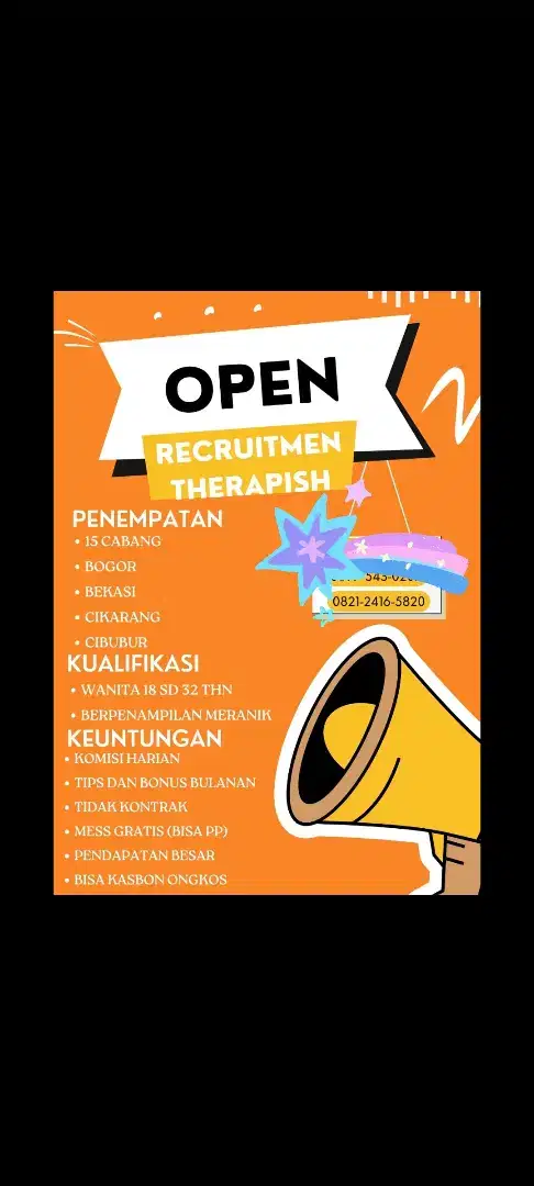 Loker khusus cwe spa massage usia 19-28