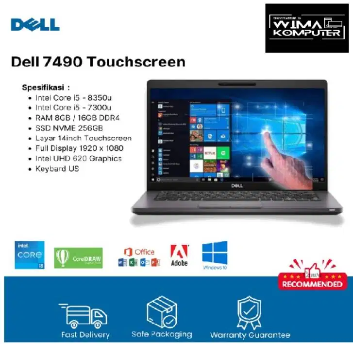 Dell Latitude E7490 CORE i5 G8 Layar 14inch RTV/NK