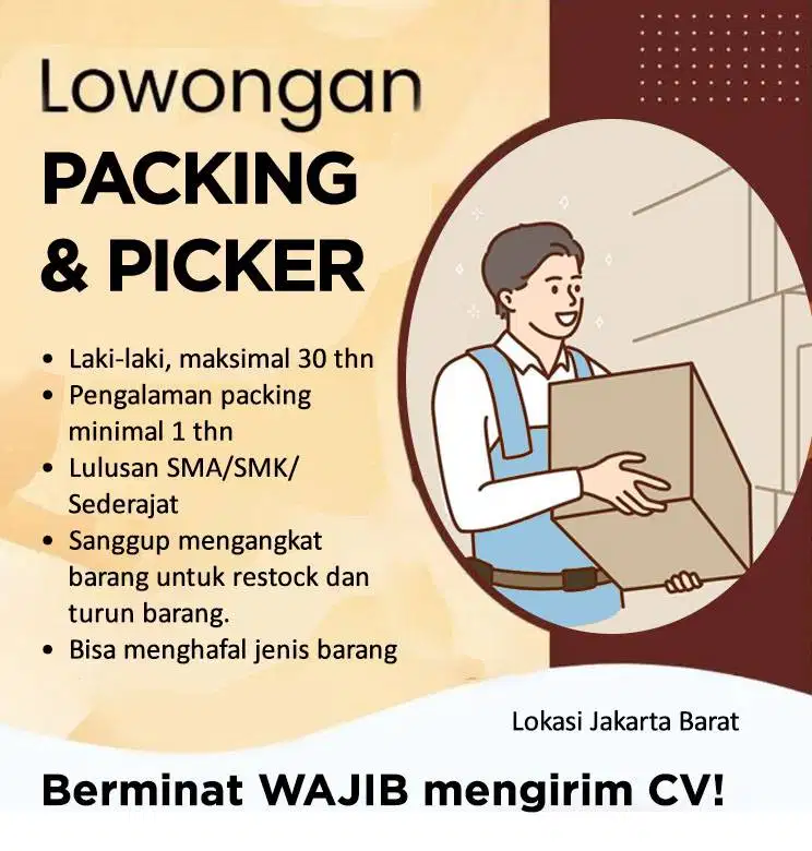 LOWONGAN PACKING / PACKER STAF OLSHOP ONLINE SHOP