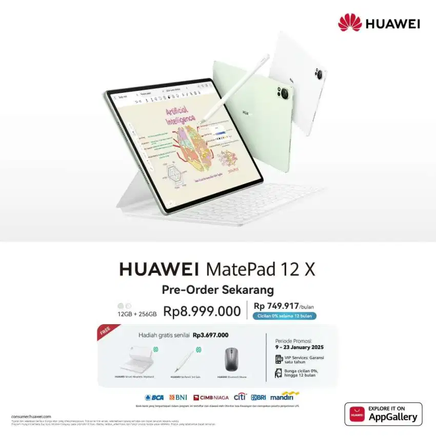 Pre Order Huawei Matepad 12X | Dapatkan free gift senilai 3.7