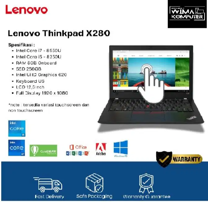 Lenovo Thinkpad X280 CORE i5 G8 12,5Inch RAM 8GB  NO TOUCH  RTV/NK