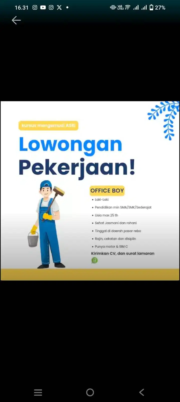 LOWONGAN OB DAERAH JAKARTA TIMUR PASAR REBO