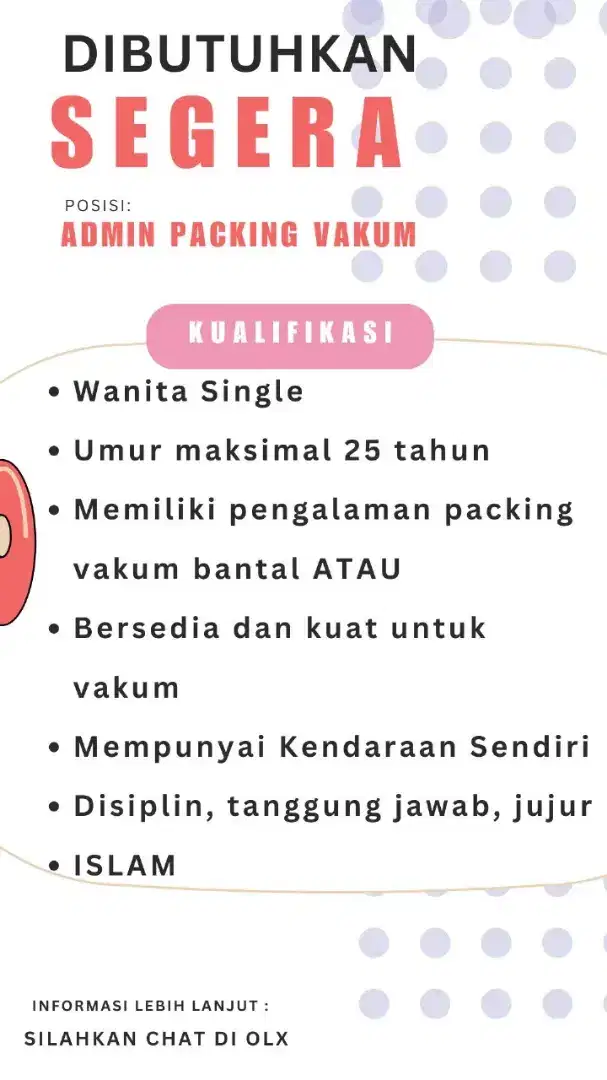 URGENT... LOKER PACKING BANTAL