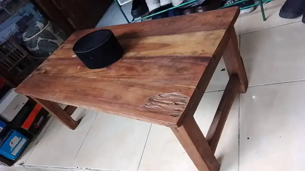 Meja kayu Sono Keling P99x L48xT37cm tebal kayu 3cm kokoh dan estetik