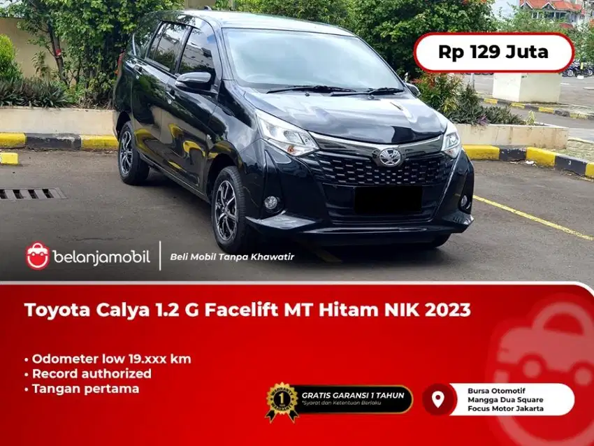 [LOW KM] Toyota Calya 1.2 G MT Manual Facelift Hitam 2023/2024