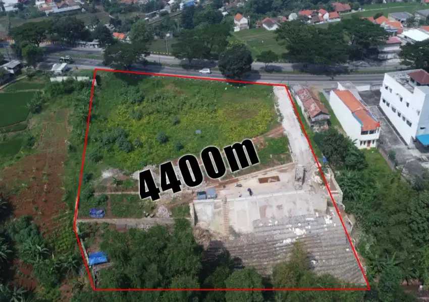 DI JUAL TANAH SHM LUAS 4400 M, JALAN RAYA NAGRAK DUA JALUR CICALENGKA