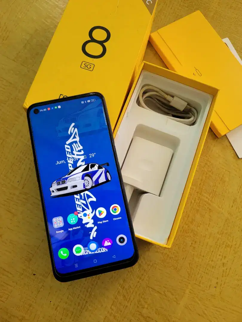 Realme 8 5g NFc ram 8+8/128 layar amoled mulus fulset