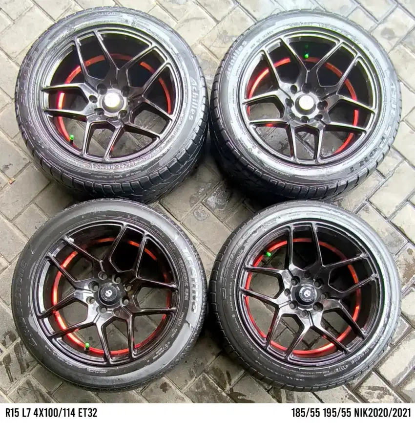 Jual velg + ban gio r15 4x100 4x114,3 jazz avanza xenia kijang dll