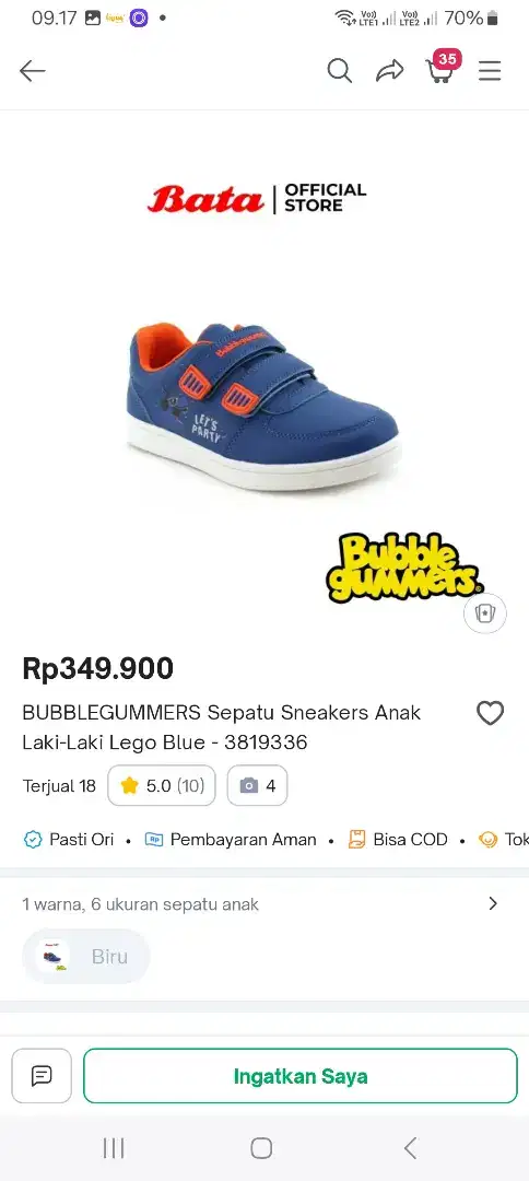 Sepatu Bubble Gummers 100% New