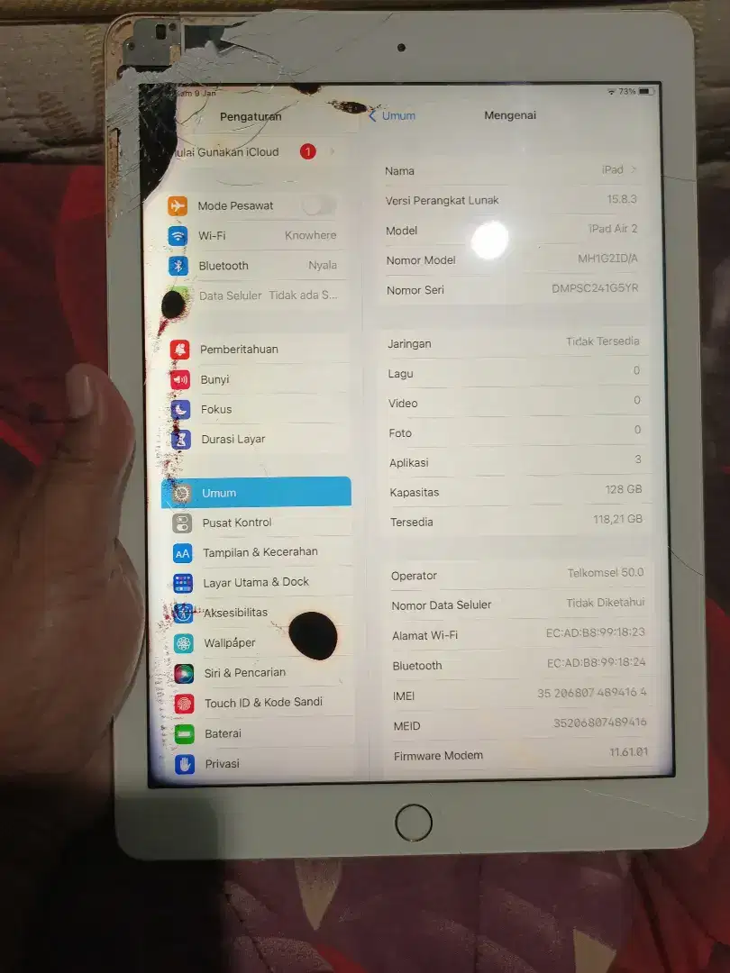 Ipad air 2 128 ibox ex kantor minus