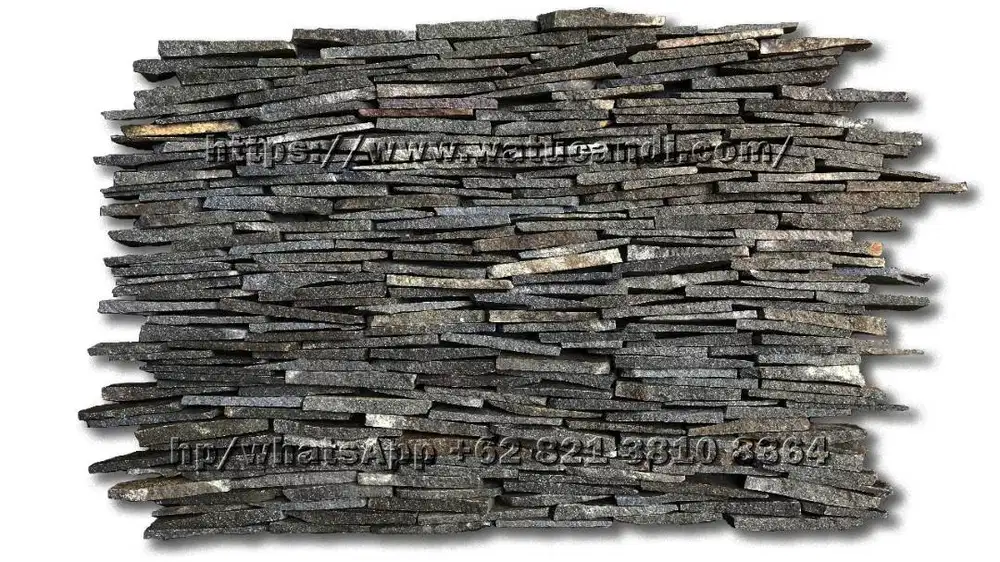 Permukaan Batu Alam Slate Susun sirih Serit splitface rough