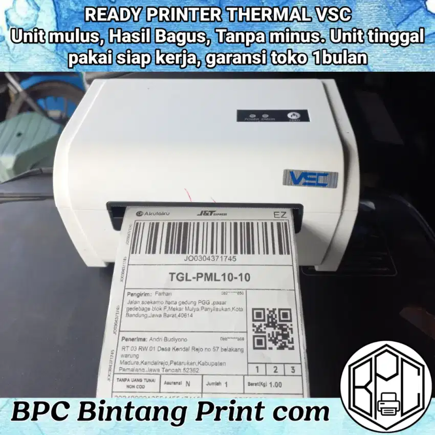 printer thermal vsc like new bergaransi