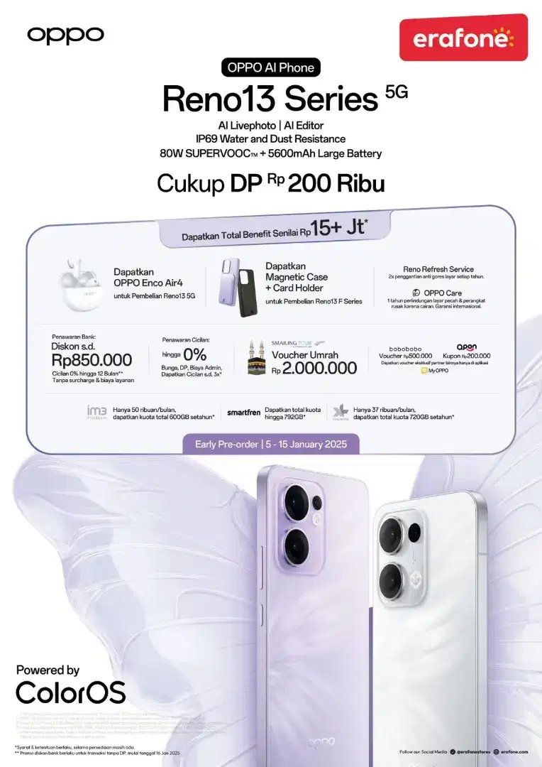 Oppo New Reno 13 Series Ram 12/256 gb garansi resmi