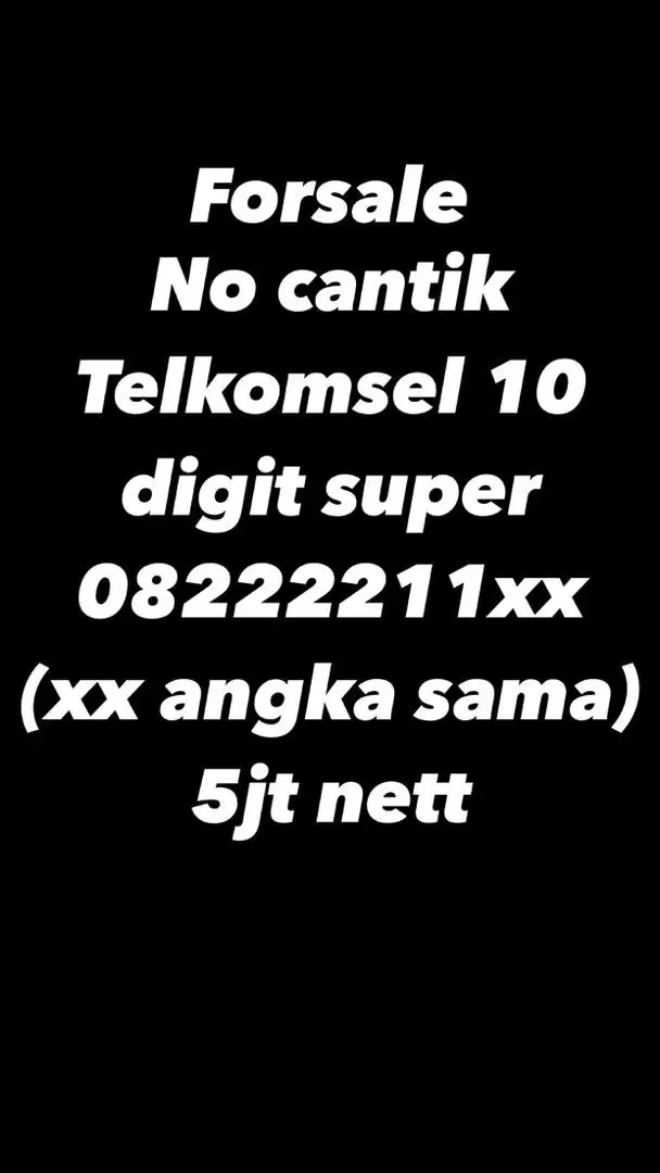 Kartu perdana telkomsel simpati 10 digit super cantik bonus 260gb