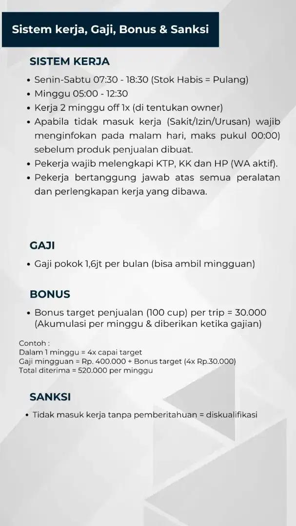 Lowongan barista keliling