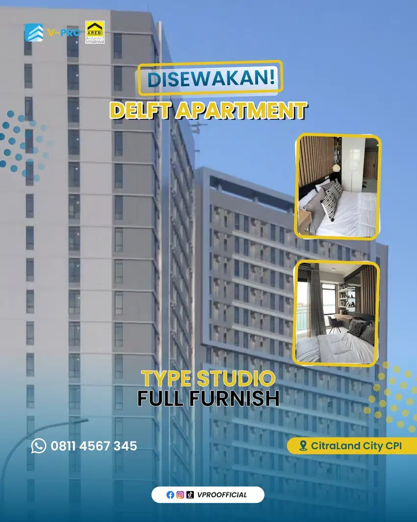 Disewakan Delft Apartment Citraland City CPI Makassar View laut