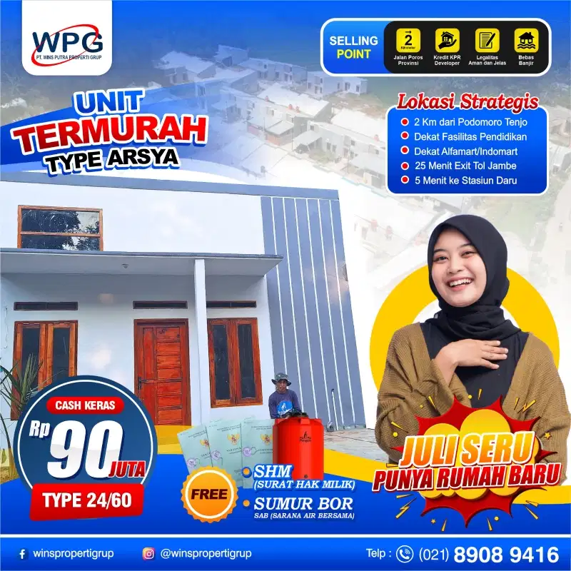 Di jual Rumah Cluster minimalis harga merakyat cuma 90 jtan