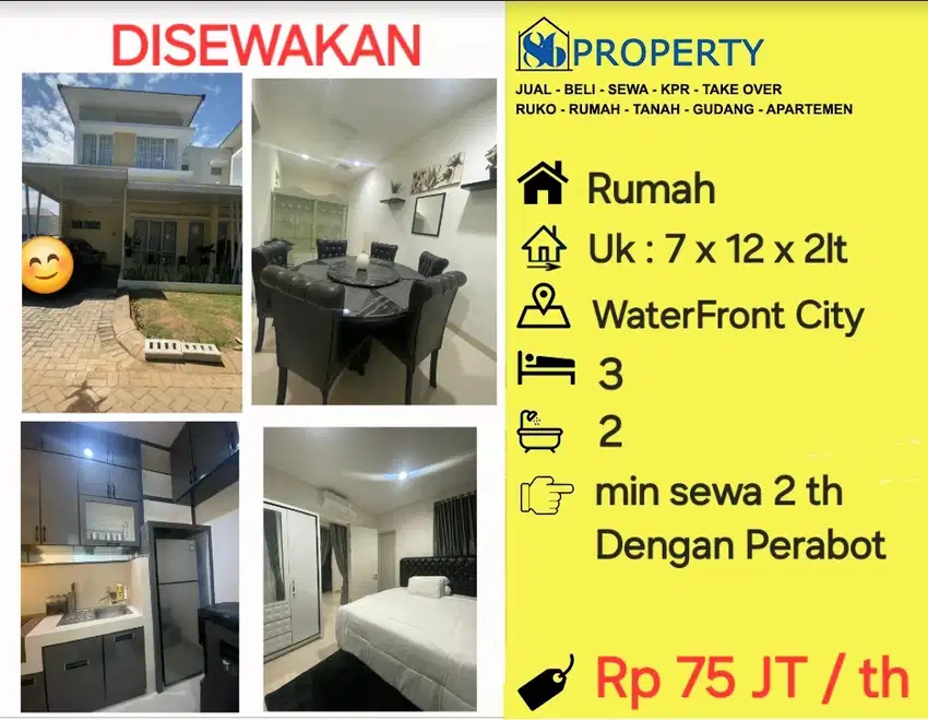 DISEWAKAN Rumah Atmosphere Tanjung Bunga waterfront city dkt premiere