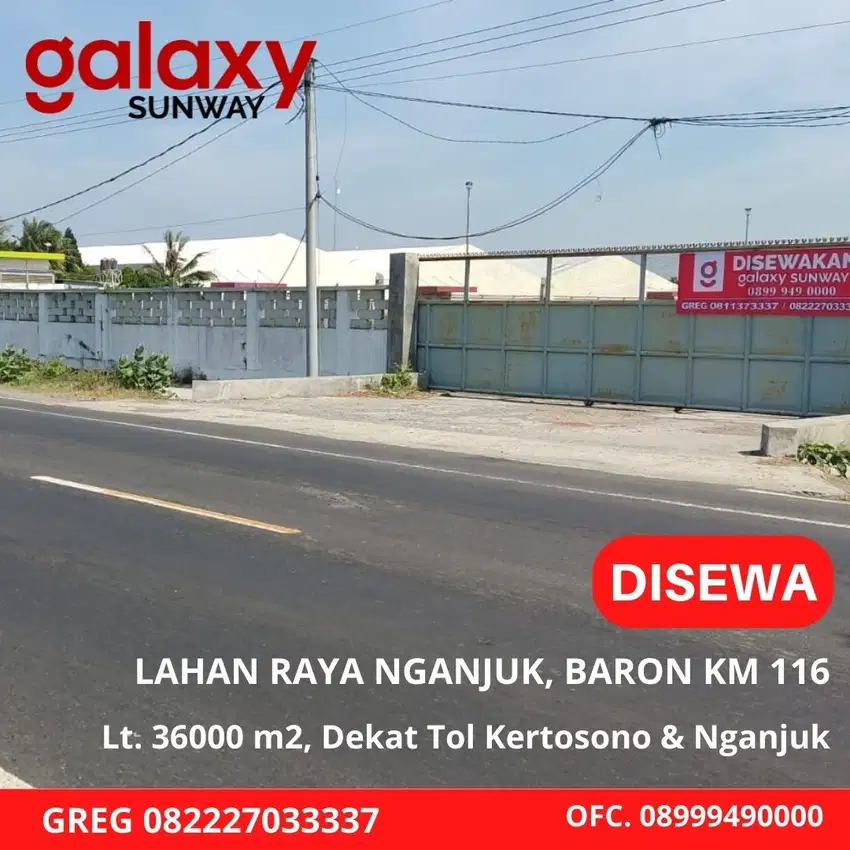 For Rent Lahan Raya Nganjuk Baron km116 Sblh Kedungsuko Pom Bensin